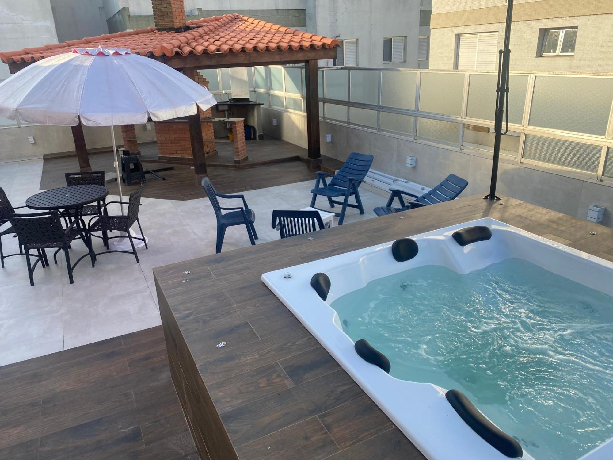 Cobertura Guaruja Apto Com Jacuzzi E Churrasqueira Zewnętrze zdjęcie